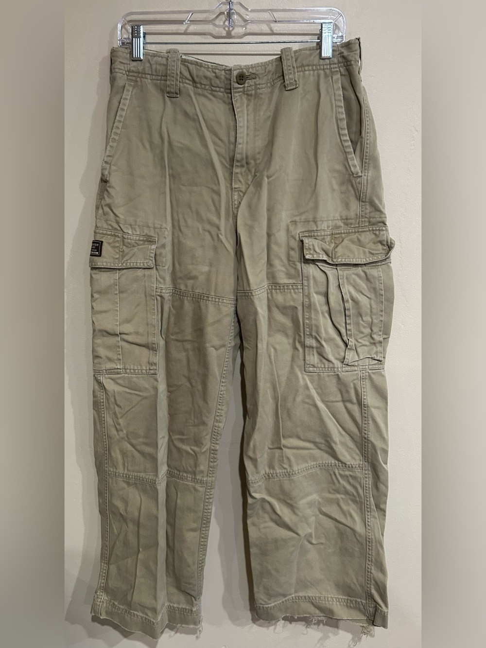 VTG Y2K 90s Boys Abercrombie Kahki Cargo Pants Size 16 Punk Rock Skater Grunge